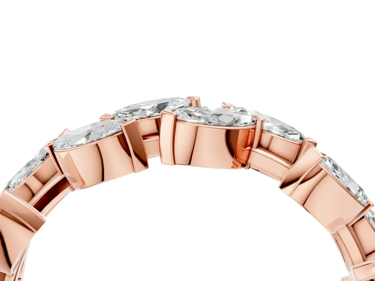 Marquise Diamond Eternity Band with Shared Prong Setting Rose gold
