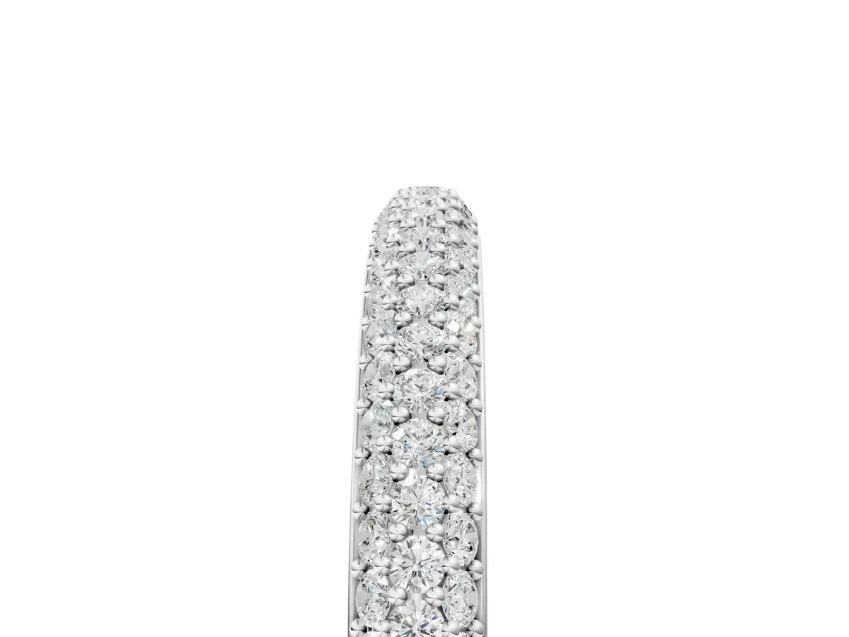 Three-Row Round Diamond Pavé Eternity Band White gold