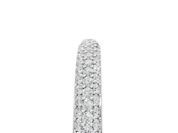 Three-Row Round Diamond Pavé Eternity Band Silver