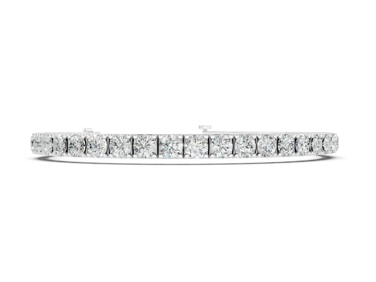 Round Diamond Tennis Bracelet with Prong Setting White gold