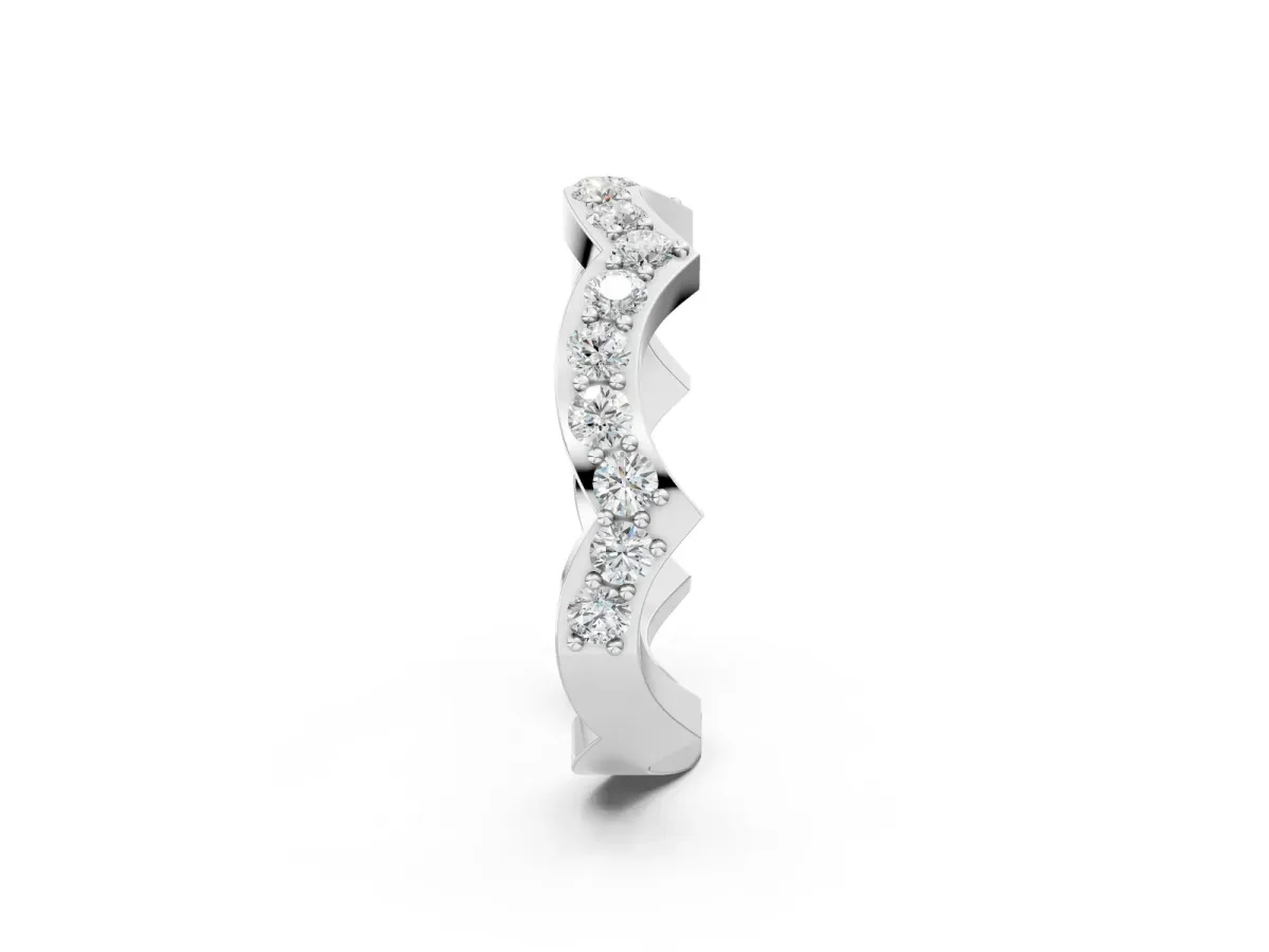 Round Diamond Pavé Zigzag Eternity Band White gold