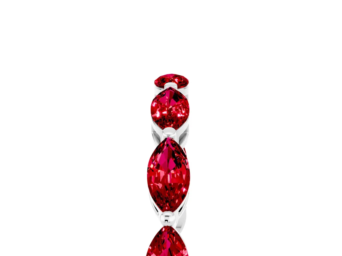 Marquise Ruby Eternity Band with U-Prong Setting White gold