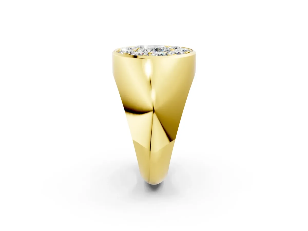 Round Diamond Dome Promise Ring Yellow gold