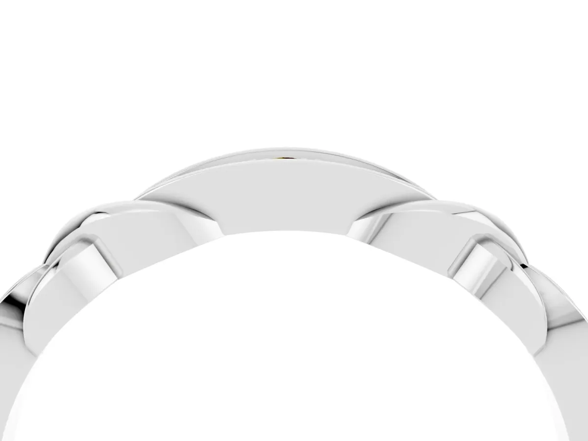 Twisted Marquise Yellow Sapphire Pavé Band with Shared Prong Setting White gold