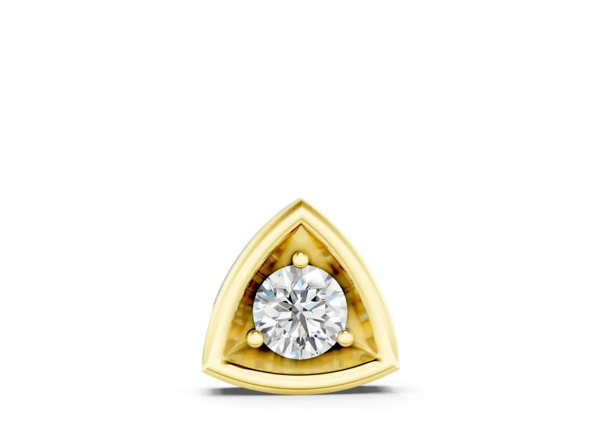 Trillion Cut Diamond Bezel Pendant Yellow gold