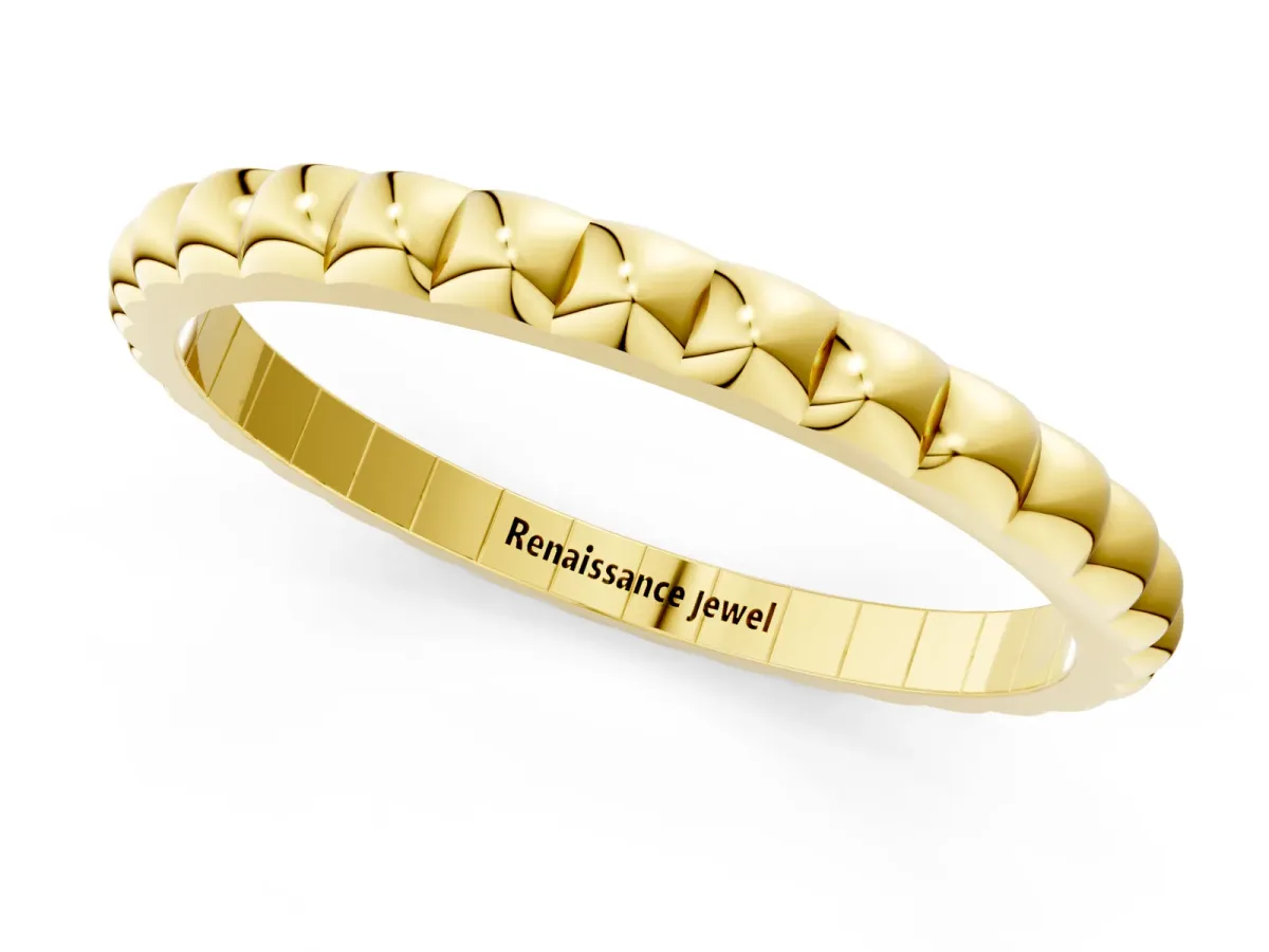 Bezel Set Round Stone Eternity Band Yellow gold