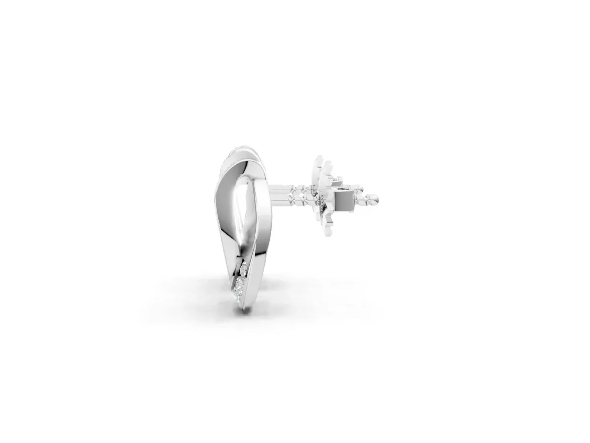 Round Diamond Pavé Knot Stud Earrings Silver
