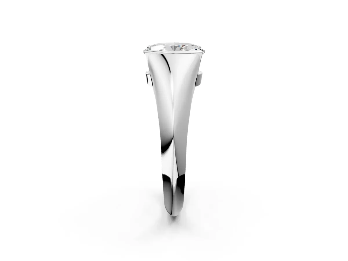 Oval Cut Solitaire Tension Set Diamond Ring Platinum