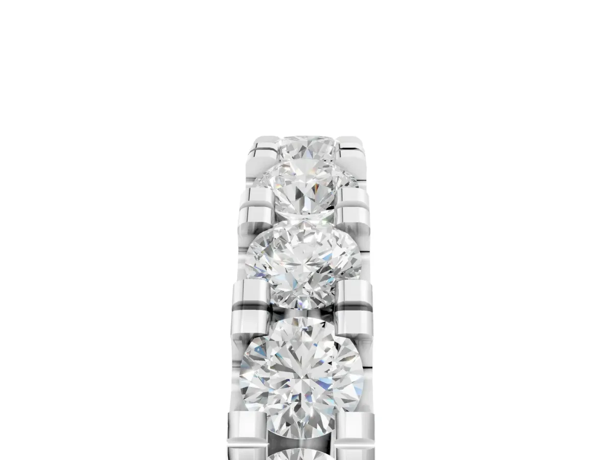 Round Diamond Full Eternity Band with U-Prong Setting Platinum