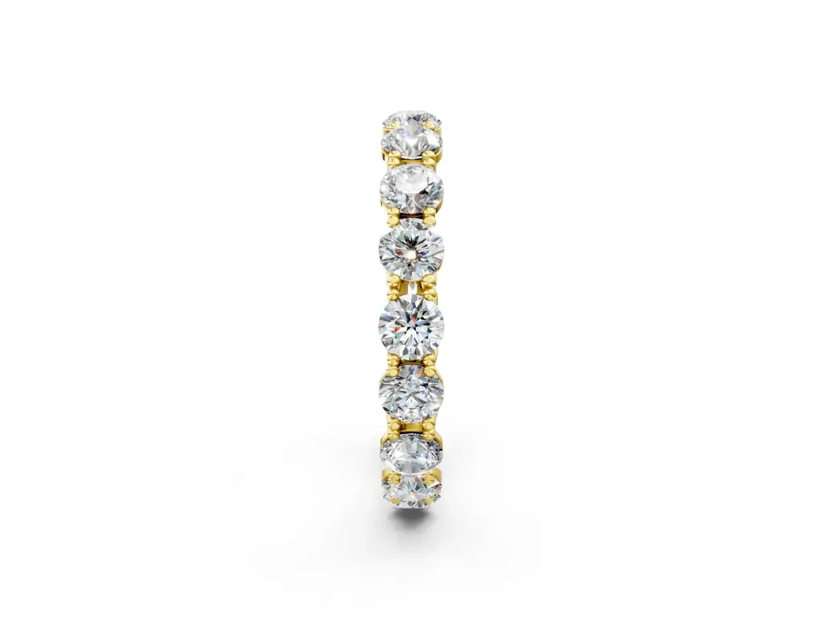 Round Diamond Woven Full Eternity Band Yellow gold