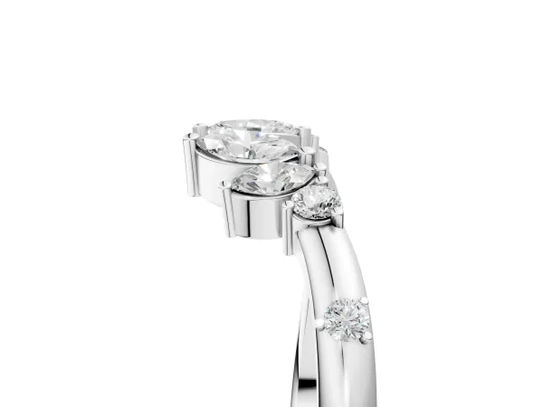 Open Marquise Cluster Diamond Band with Prong Setting Platinum