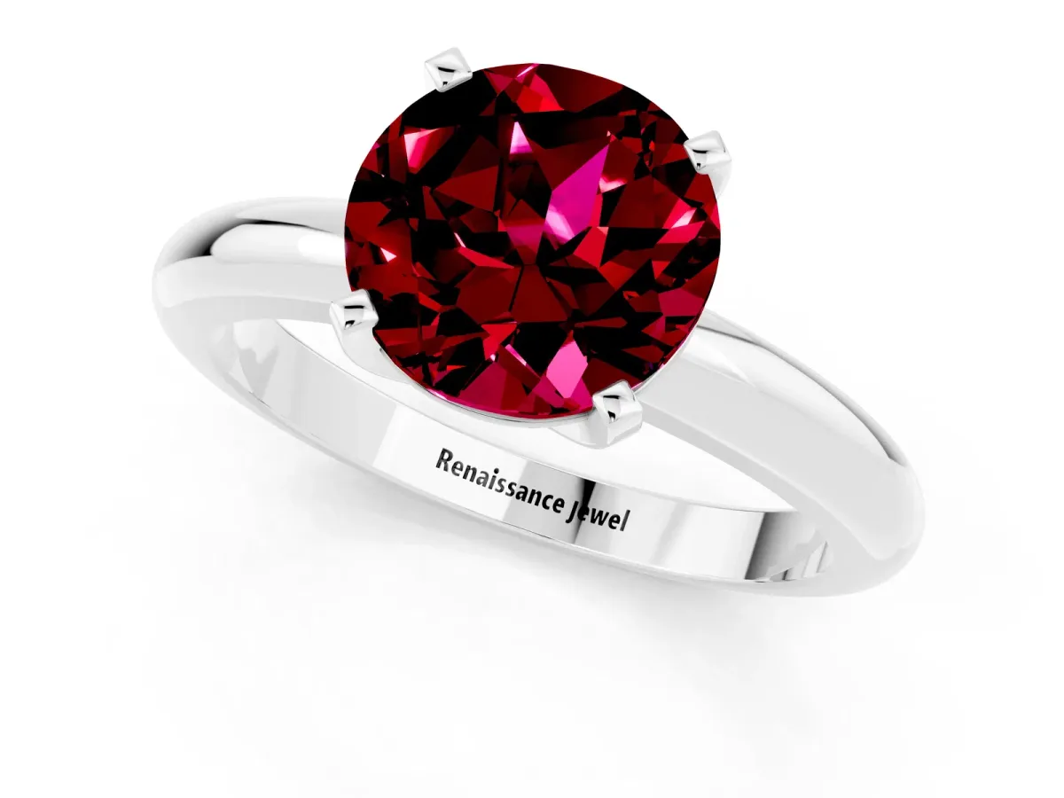 Pavé Round Ruby Twist Band Silver