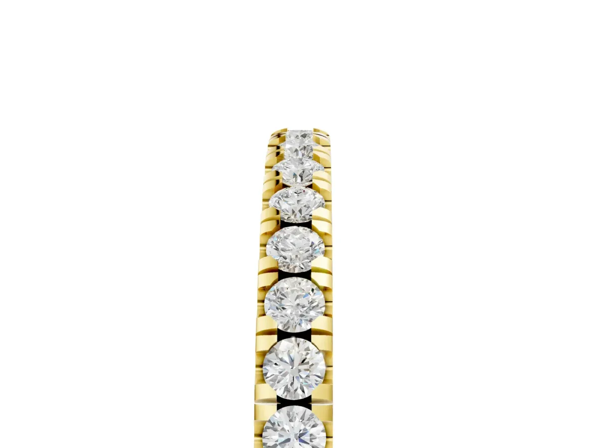 Round Diamond Pavé Set Eternity Band Yellow gold
