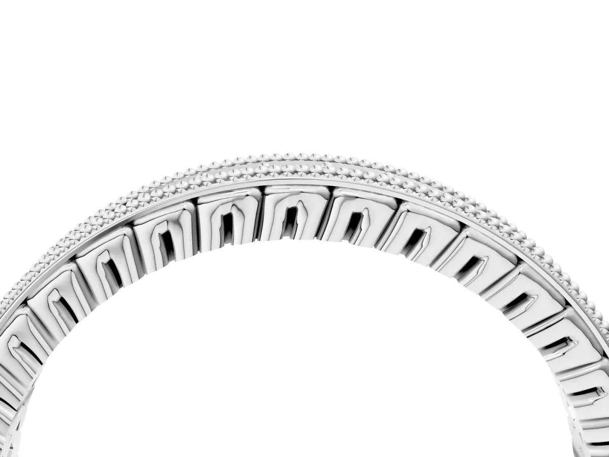 Round Diamond Milgrain Channel Set Eternity Band Platinum