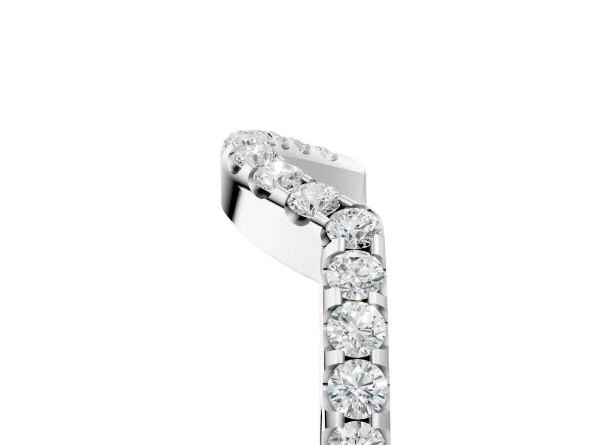 Round Diamond Pavé Curved Eternity Band Platinum