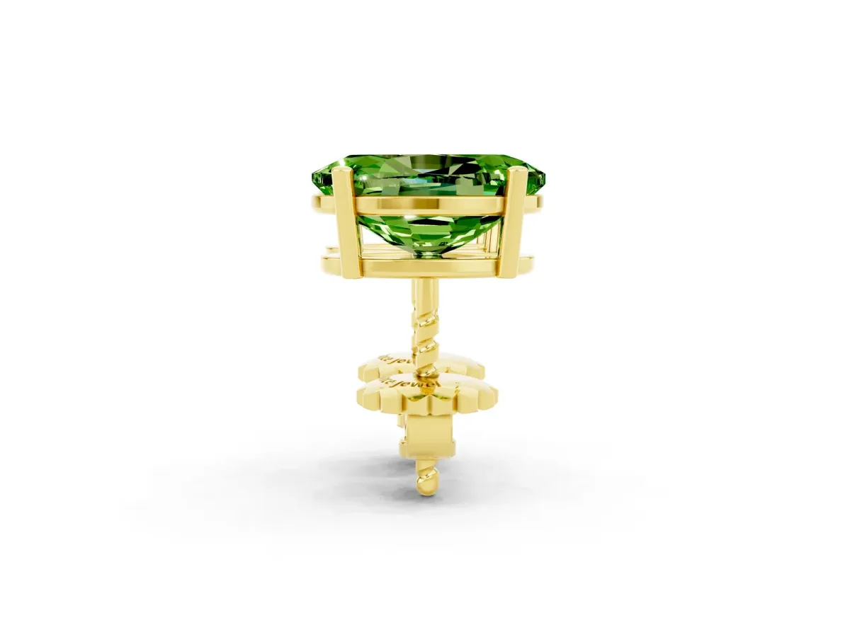 Oval Cut Peridot Stud Earrings Yellow gold
