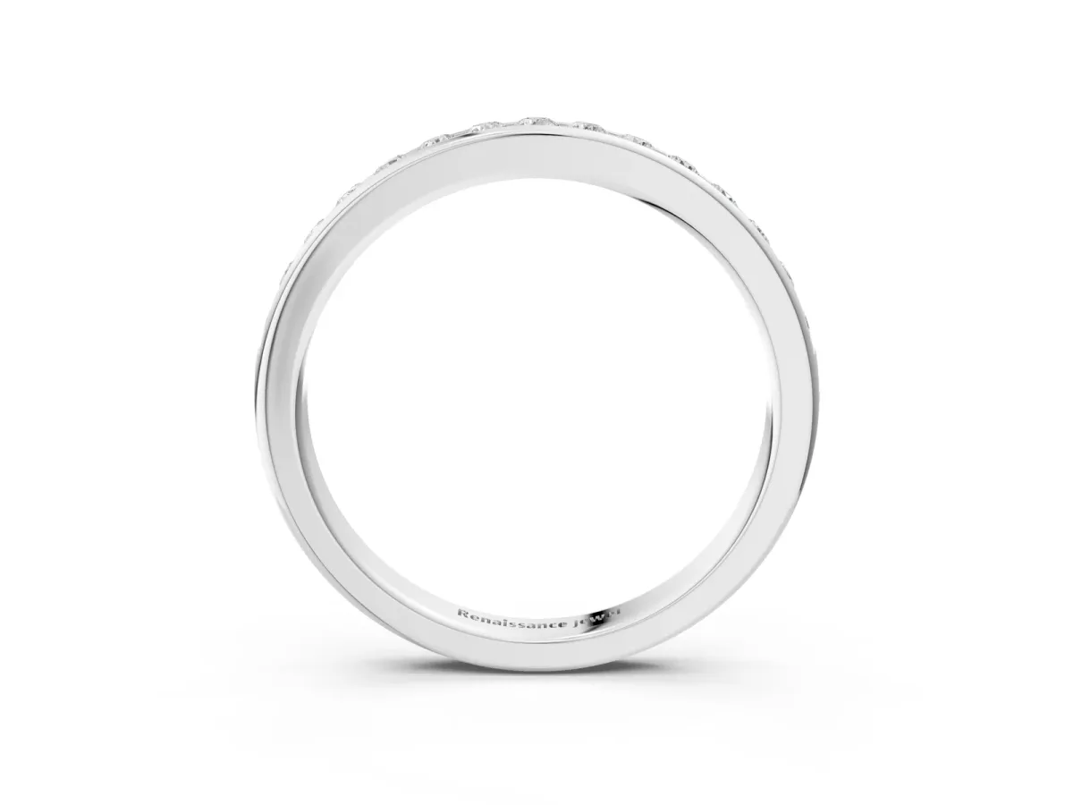 Round Cut Diamond Channel Set Eternity Band Platinum