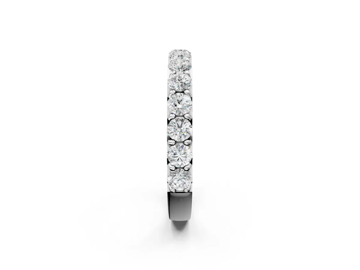Round Diamond Half Eternity Band with Classic Prong Setting White gold