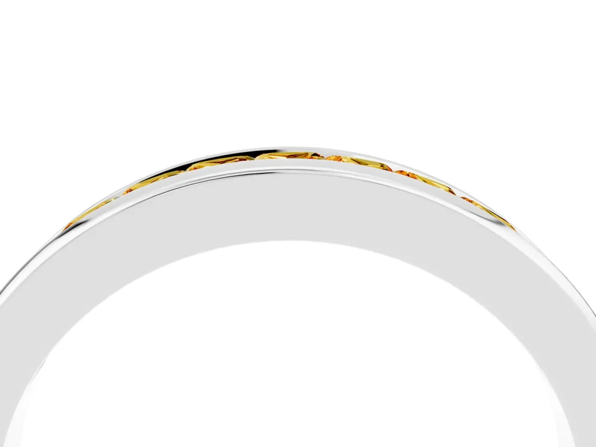 Channel Set Princess Cut Citrine Eternity Band White gold