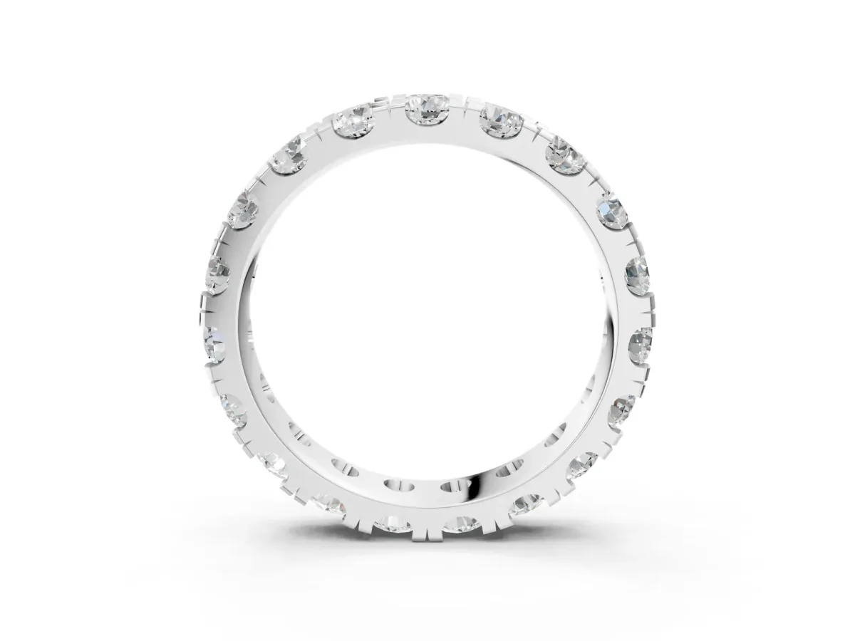 Round Diamond Full Eternity Band with U-Prong Setting Platinum