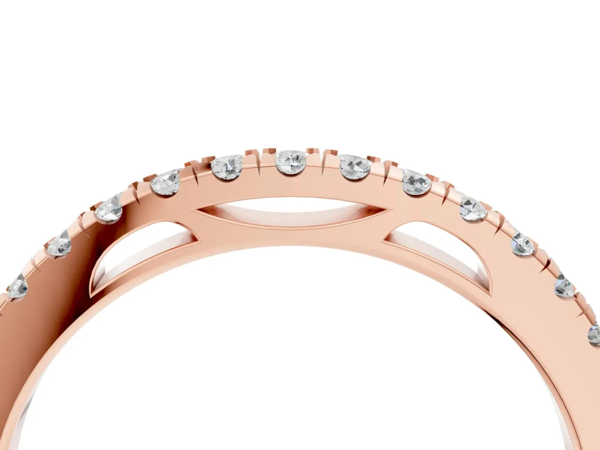 Round Diamond Pavé Set Eternity Band Rose gold