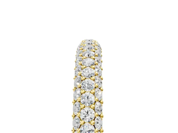 Round Diamond Pave Set White Gold Eternity Band Yellow gold
