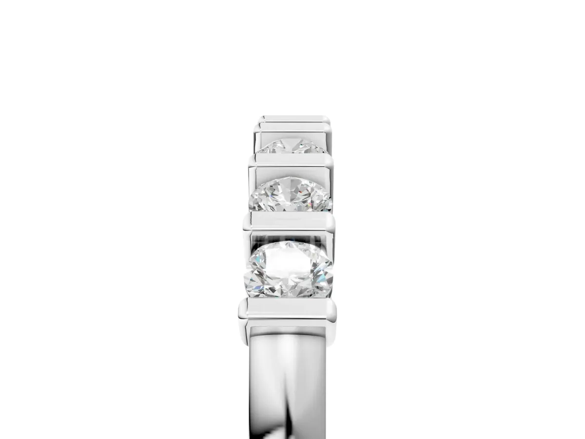 Channel-Set Round Diamond Half-Eternity Band White gold