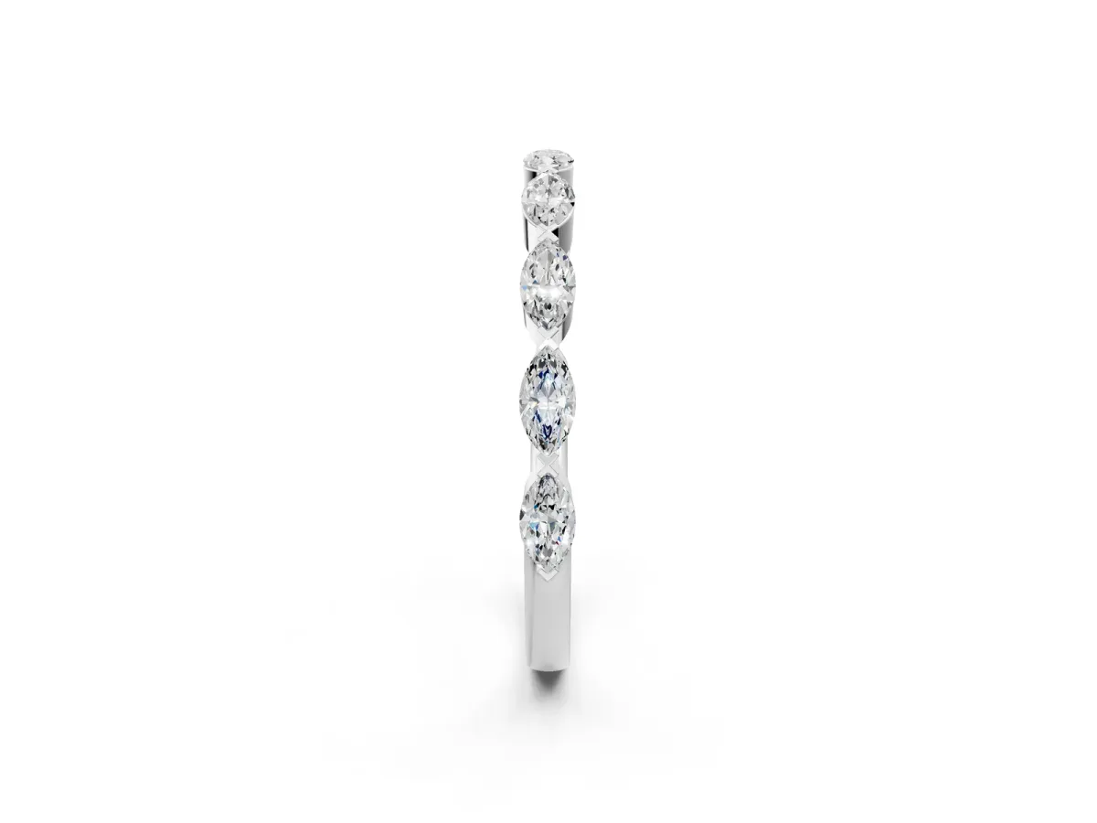 Marquise Diamond Eternity Band with Bezel Setting White gold