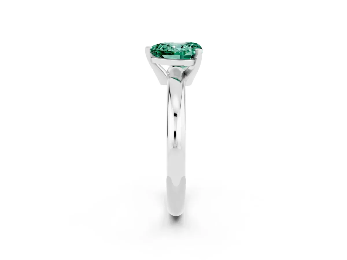 Curved Diamond Cluster Band - Round Stones, Split Shank, Prong Setting Silver