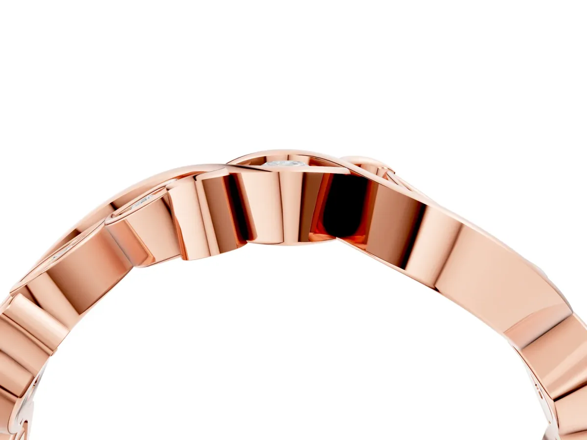 Marquise and Round Diamond Infinity Eternity Band with Bezel Setting Rose gold