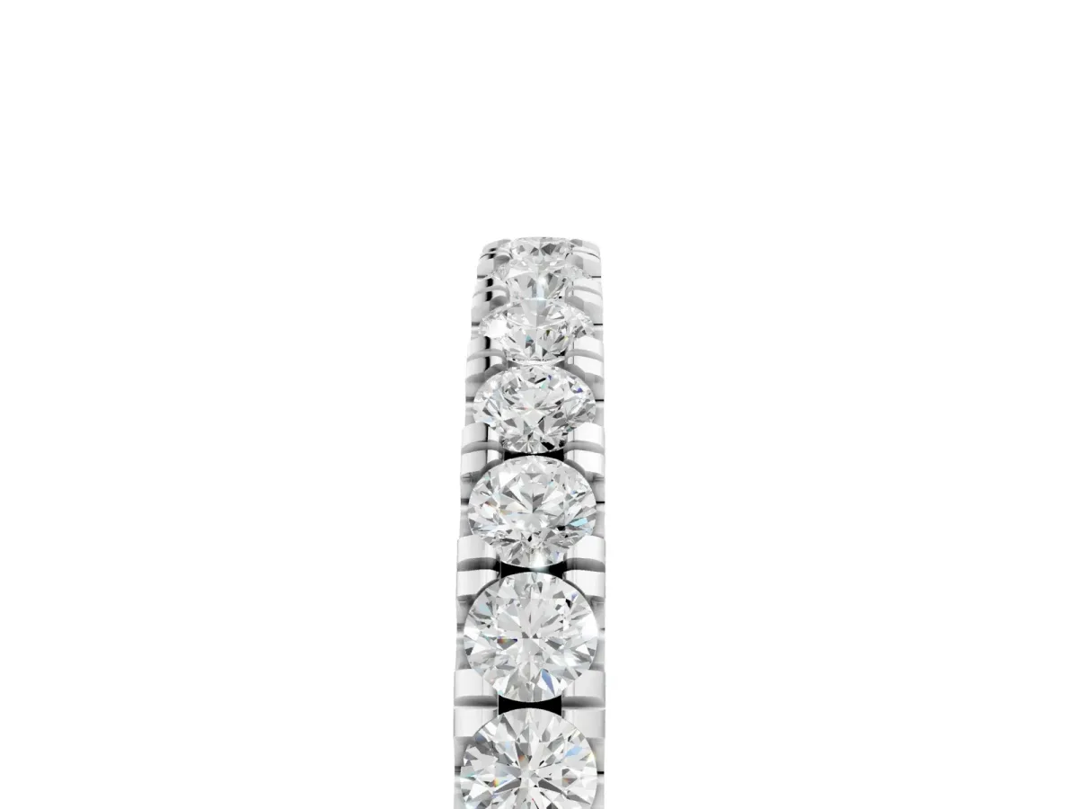 Round Diamond Eternity Band with Prong Setting Silver