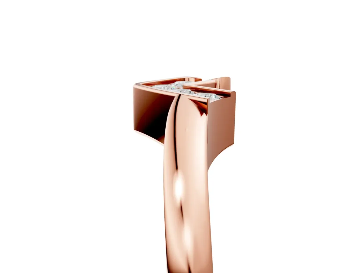 Channel-Set Round Diamond Twist Band Rose gold