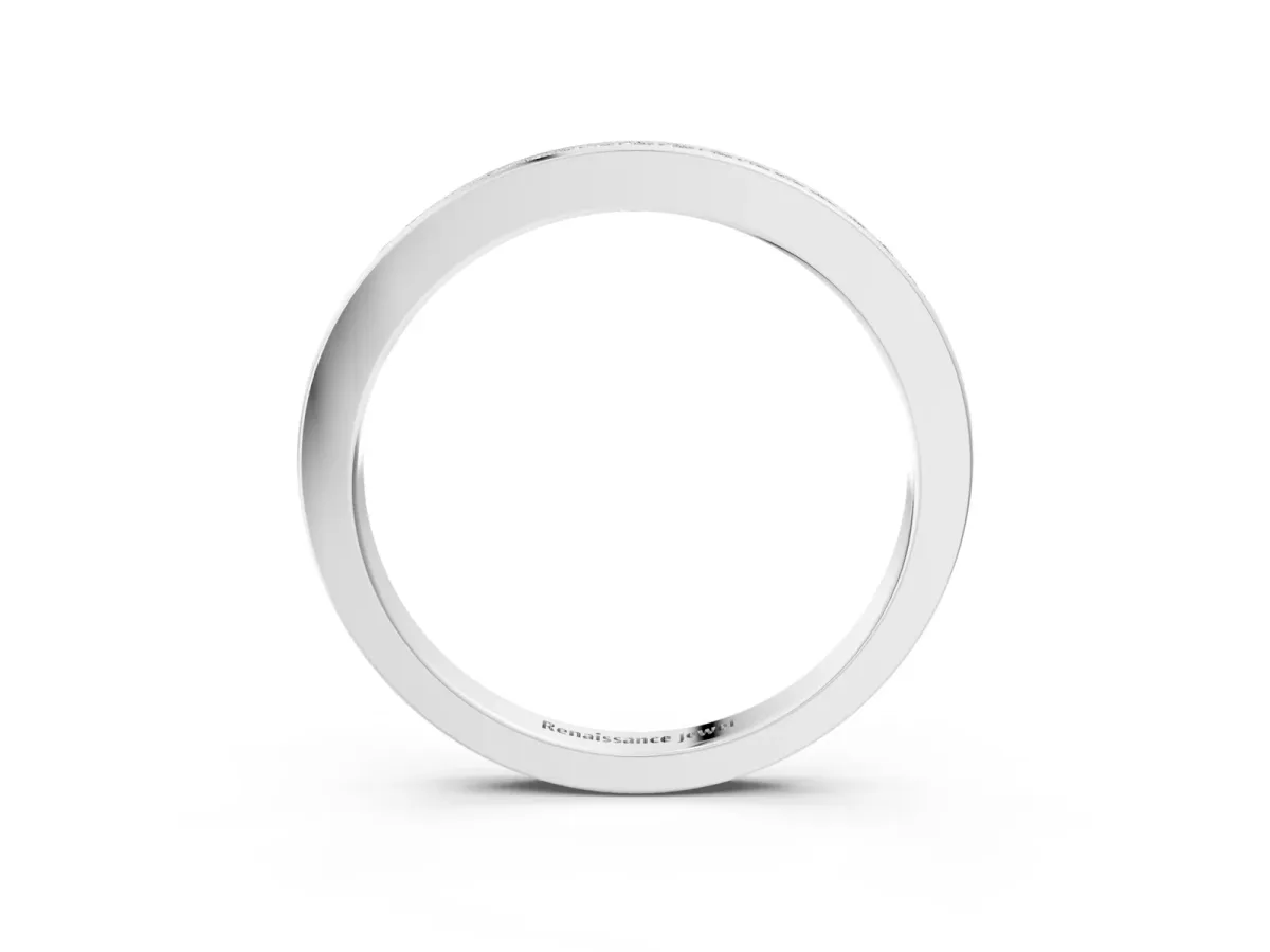 Round Diamond Half Eternity Pavé Band Silver