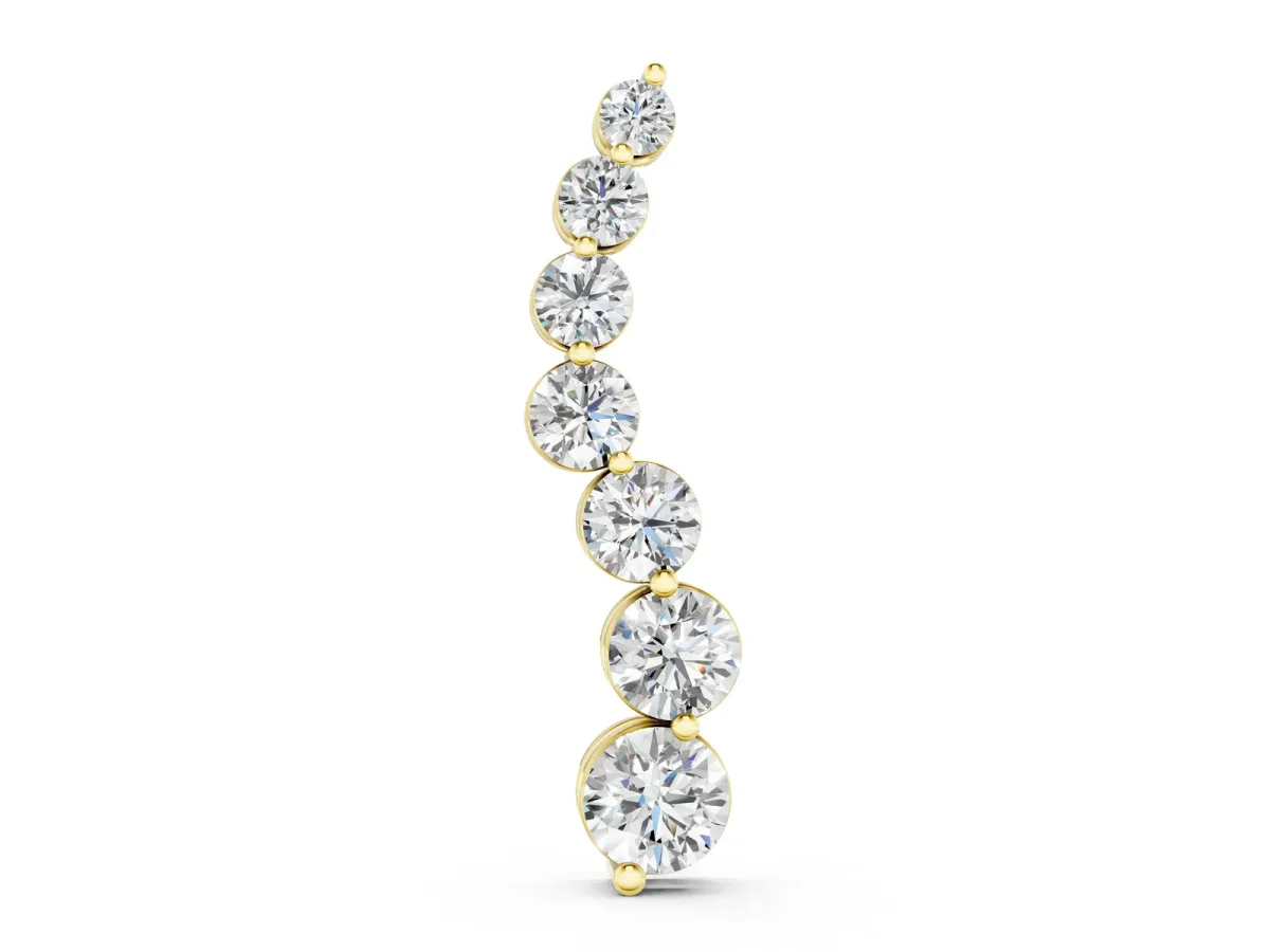 Graduated Round Prong-Set Diamond Pendant Yellow gold