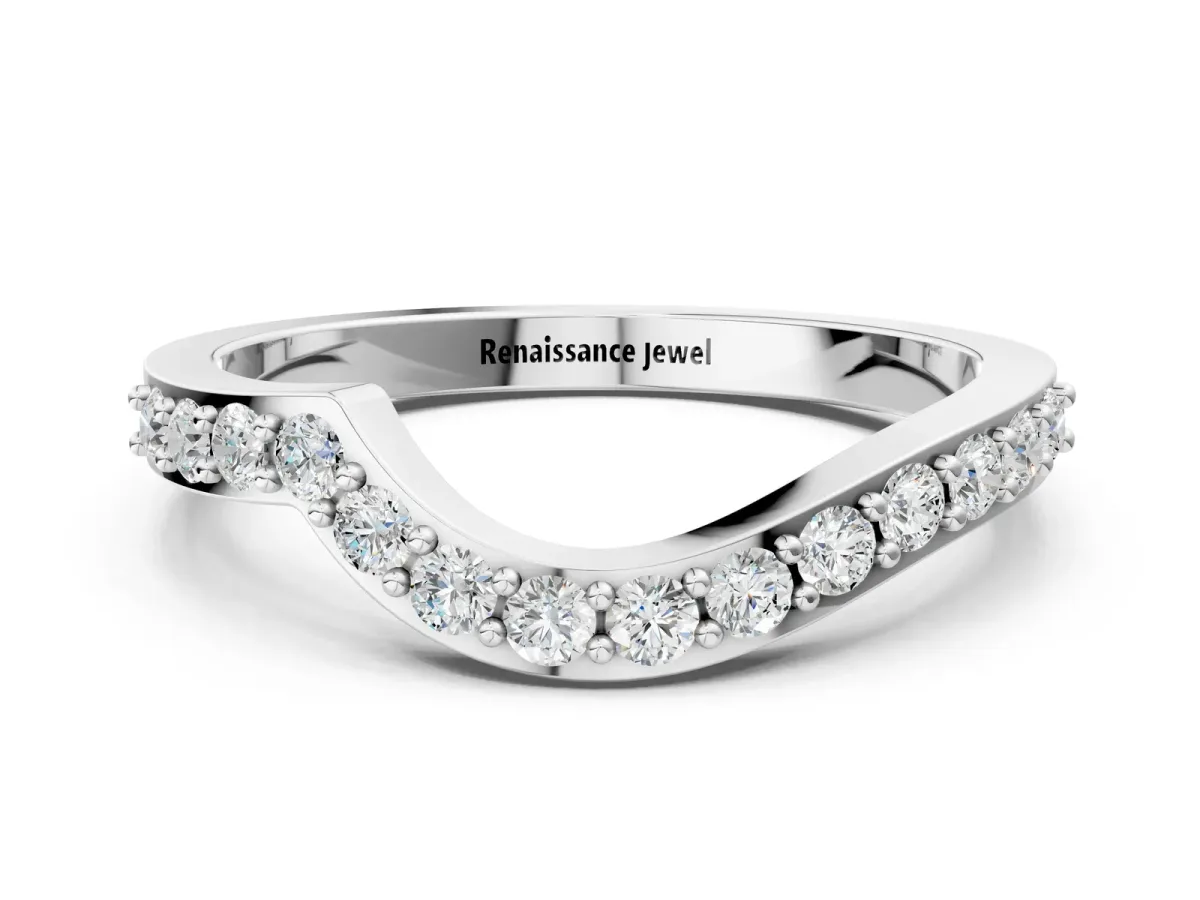 Pavé Round Diamond Twist Band with Channel Setting Platinum