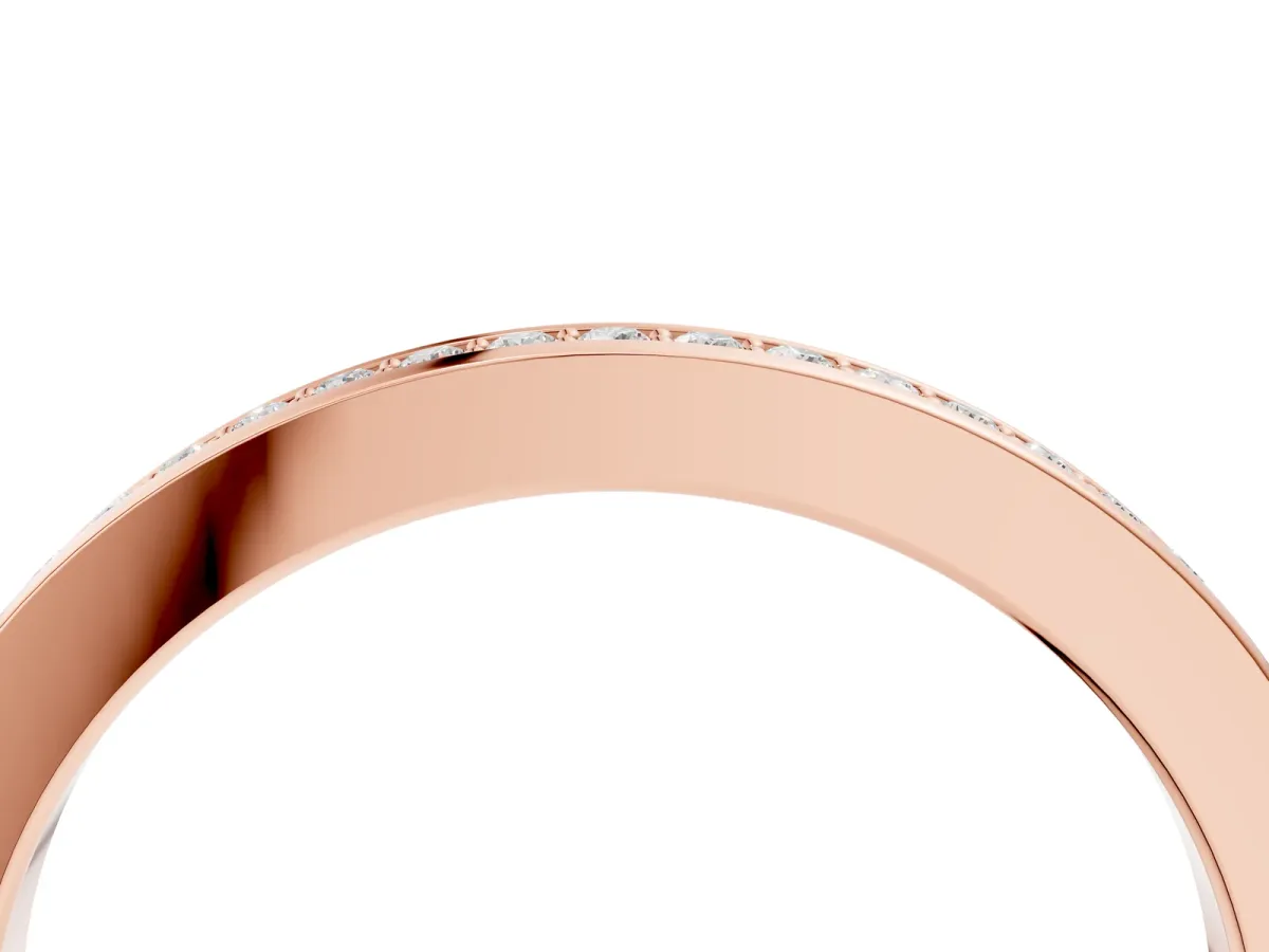 Round Diamond Half Eternity Pavé Band Rose gold