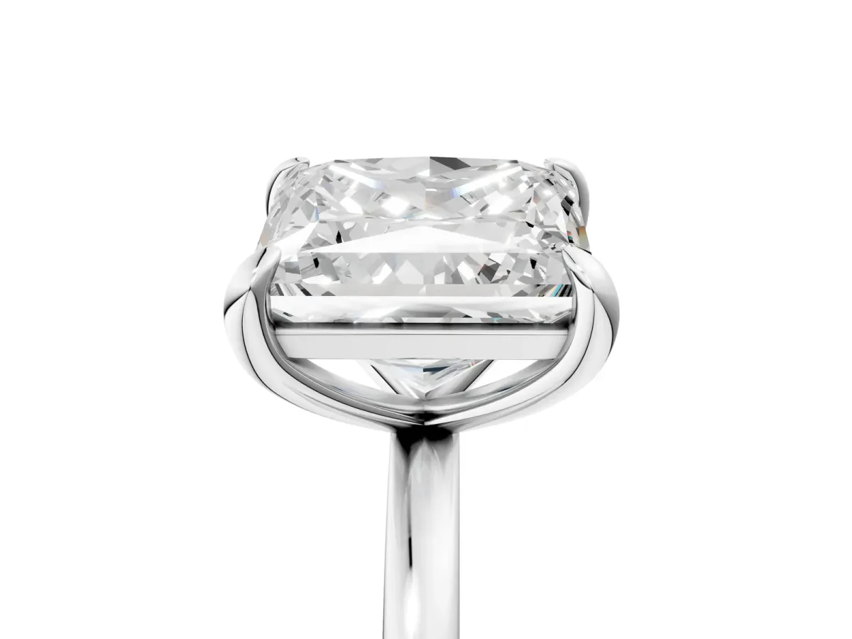Round and Princess Toi Moi Ring with Prong Setting and Plain Band Silver