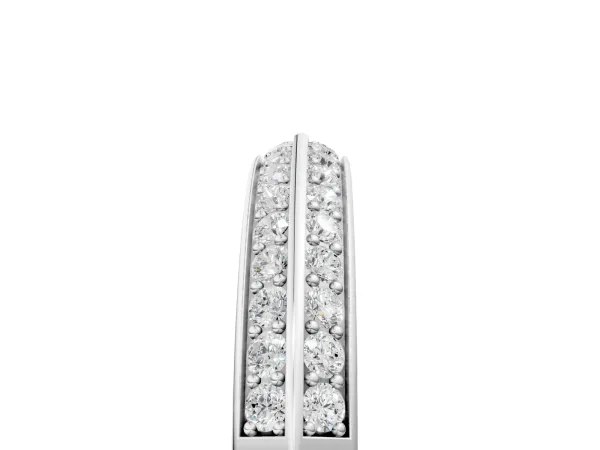 Double Row Round Diamond Channel Set Eternity Band Platinum