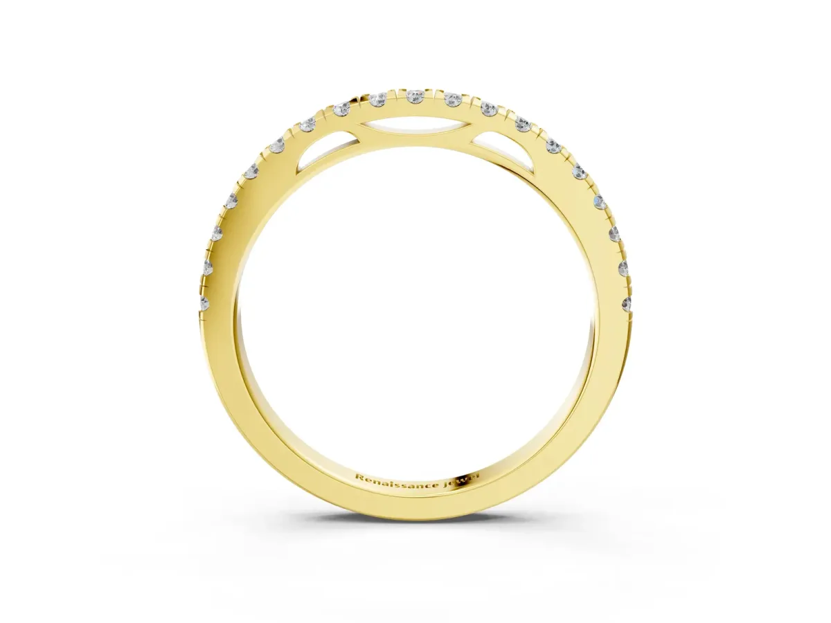 Round Diamond Pavé Set Eternity Band Yellow gold