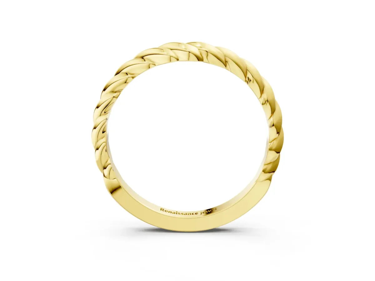 Marquise Diamond Twist Eternity Band with Bezel Setting Yellow gold
