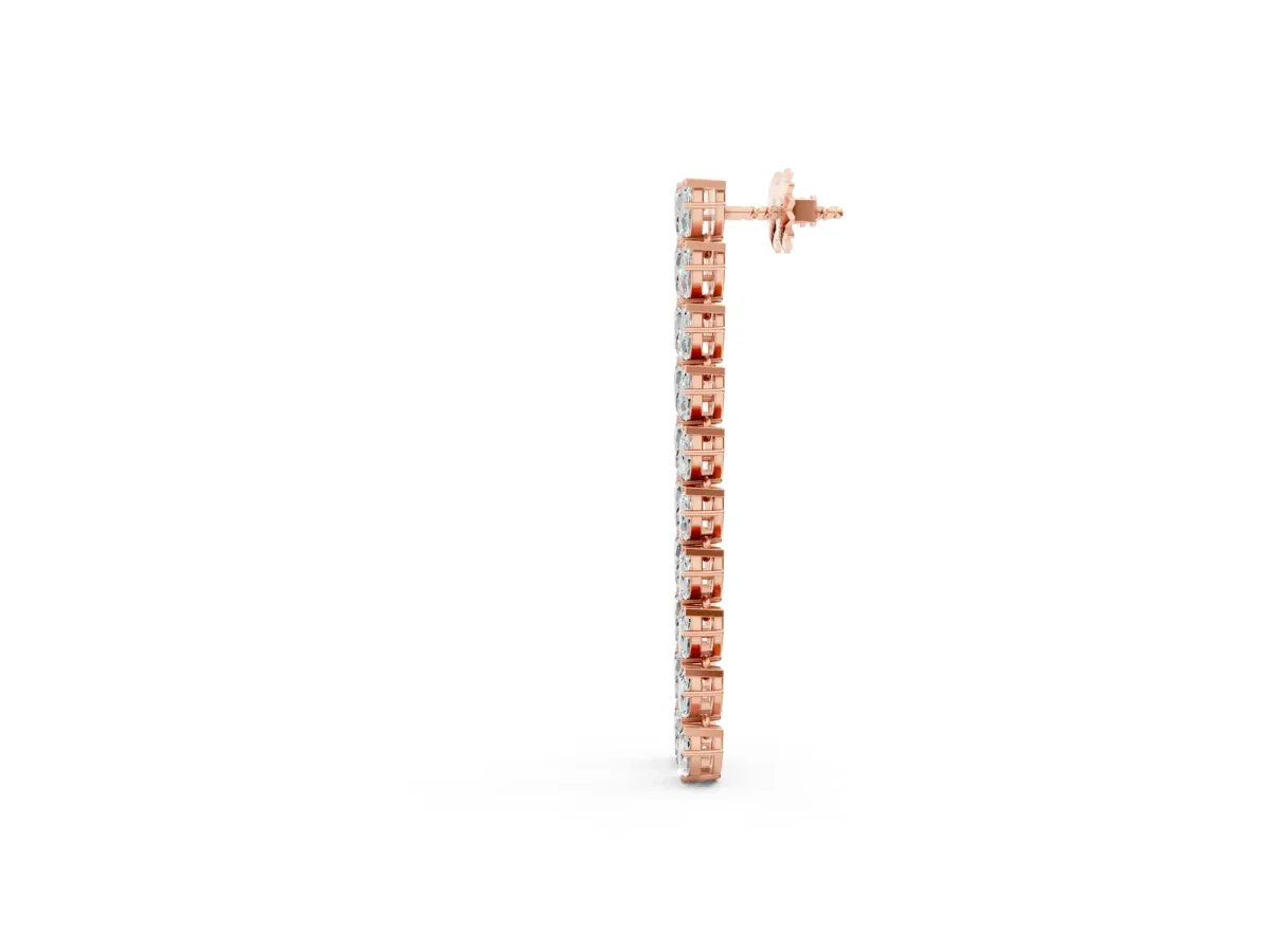 Marquise Diamond Linear Dangle Earrings Rose gold