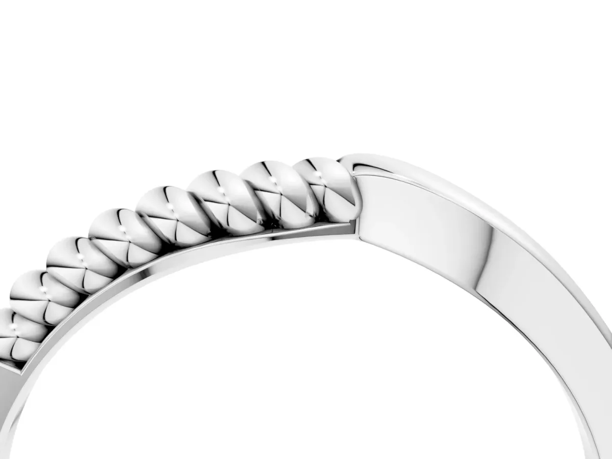 Twisted Solitaire Round Cut Knife Edge Prong Ring White gold