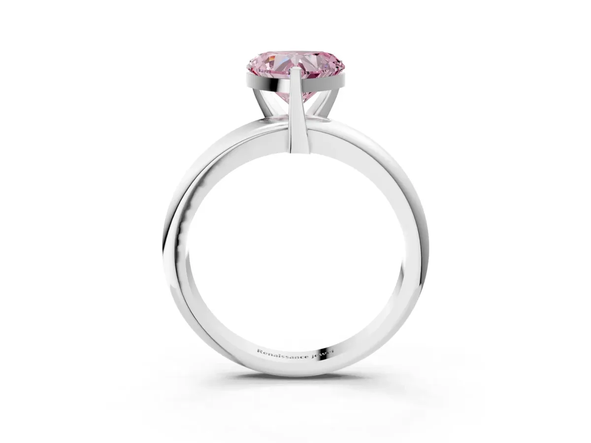 Pavé Round Aquamarine Twist Band Platinum