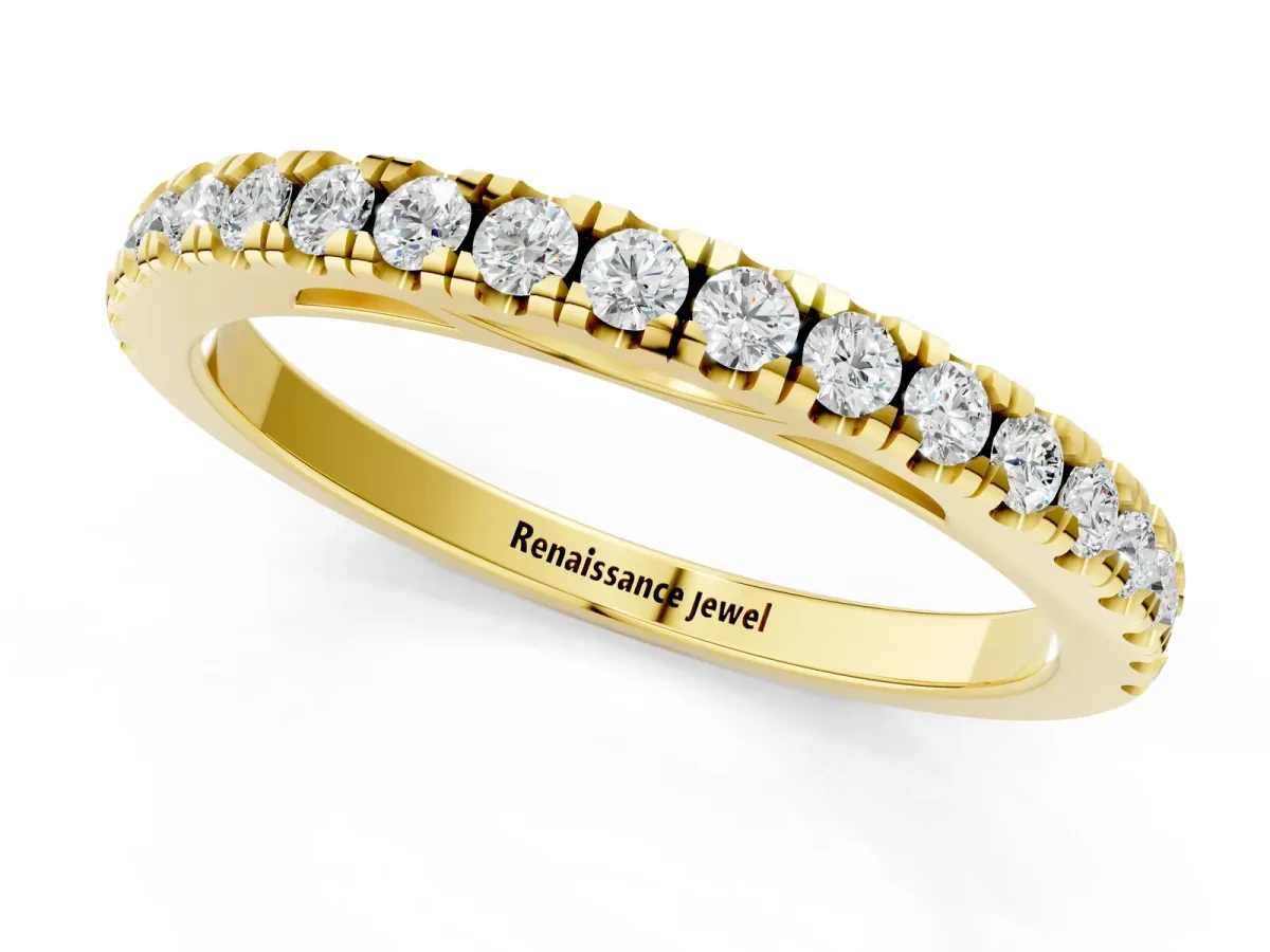 Round Diamond Pavé Set Eternity Band Yellow gold
