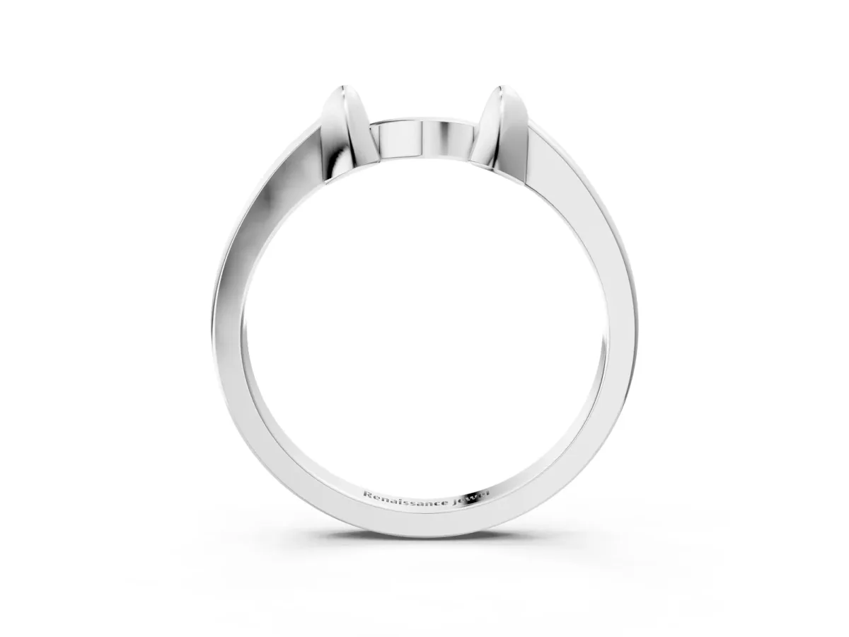 Bamboo-Inspired Plain Metal Band Silver