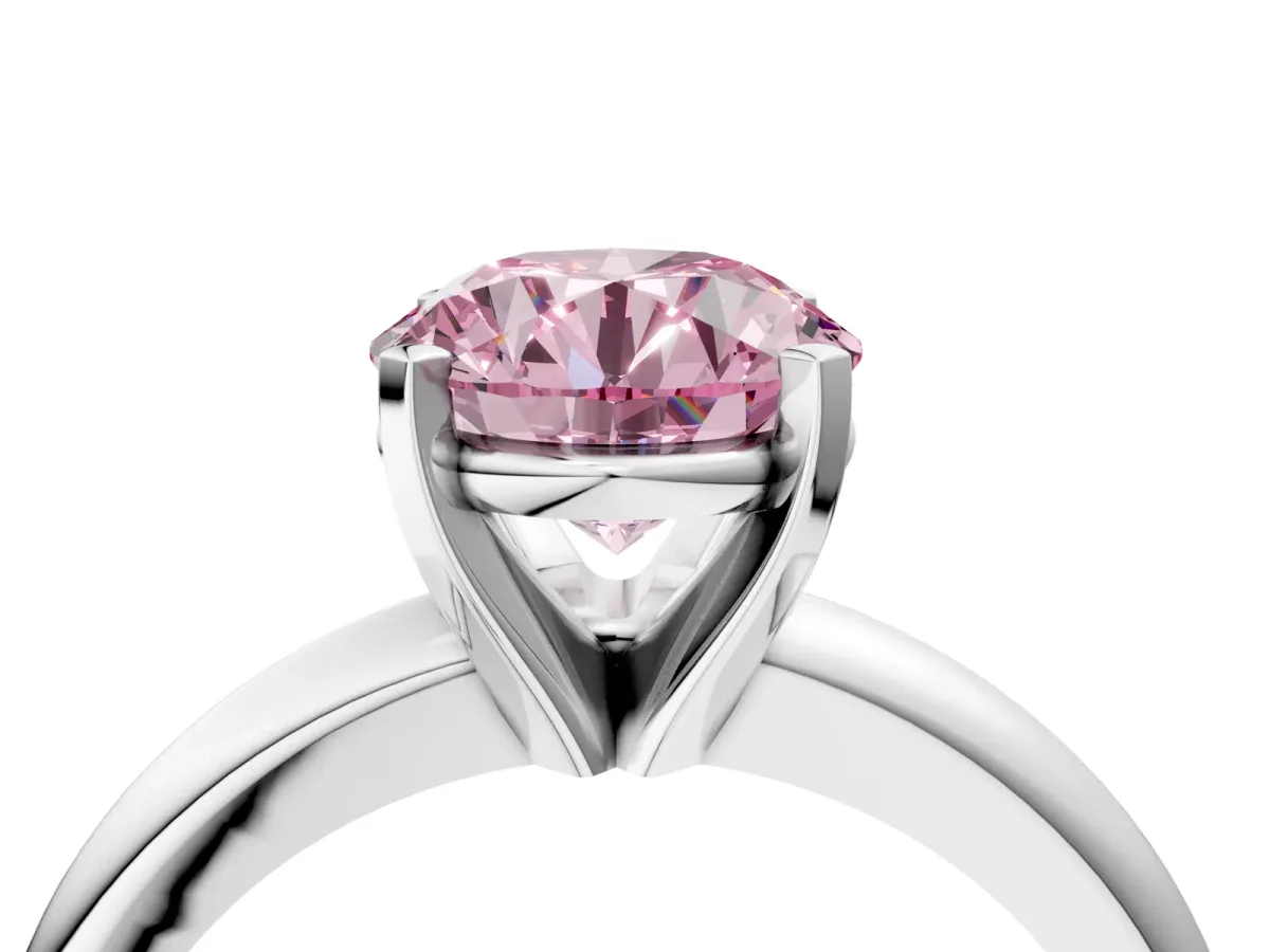Round Pink Sapphire Leaf Eternity Band with Bezel Setting Platinum