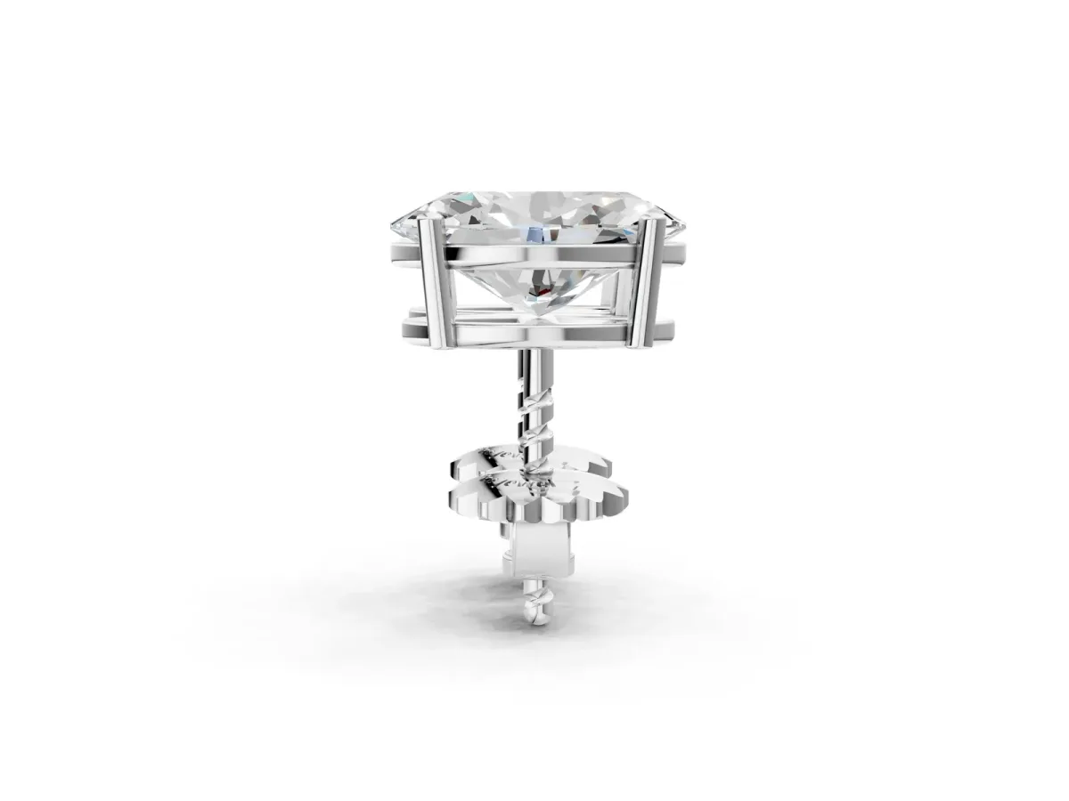 Oval Cut Diamond Stud Earrings Silver