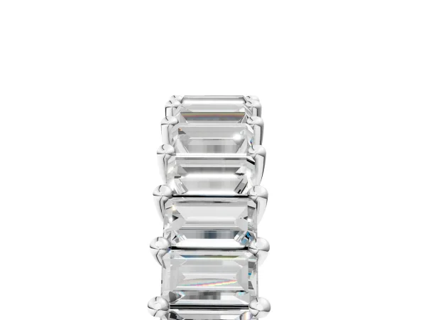 Baguette Cut Eternity Band with Shared Prong Setting Platinum