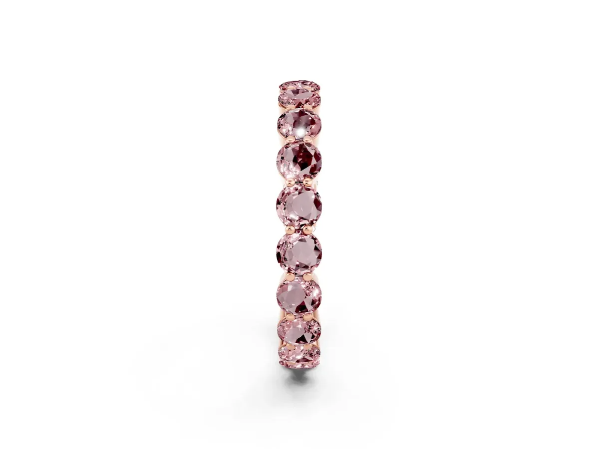 Round Morganite Eternity Band with U-Prong Setting Rose gold