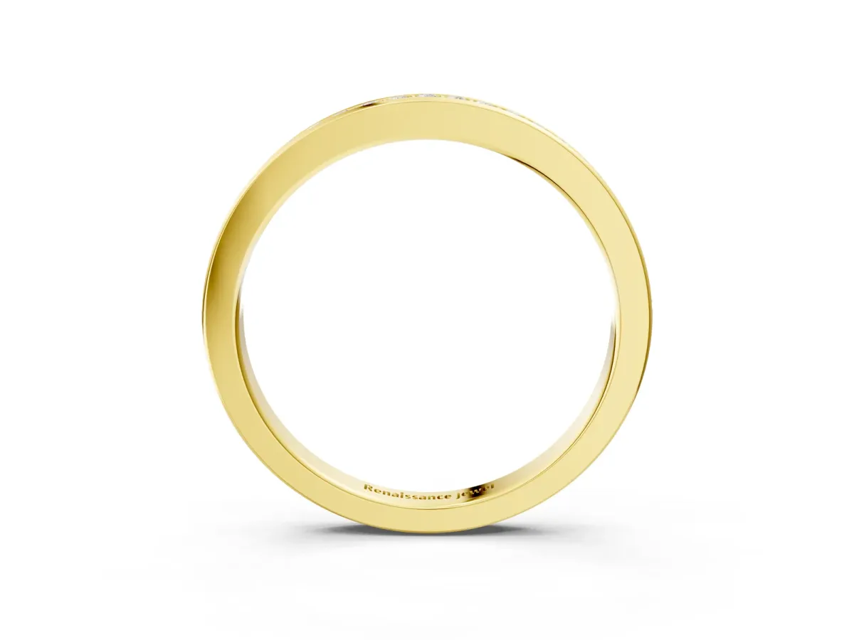 Round Diamond Pavé Set Eternity Band with Channel Setting Yellow gold